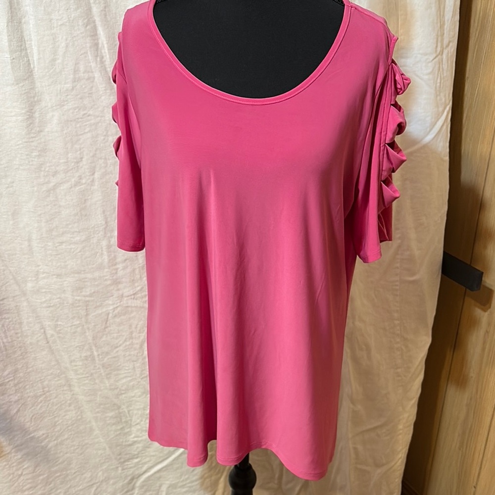 NAIF Pink Ruffled Short Sleeve Tee